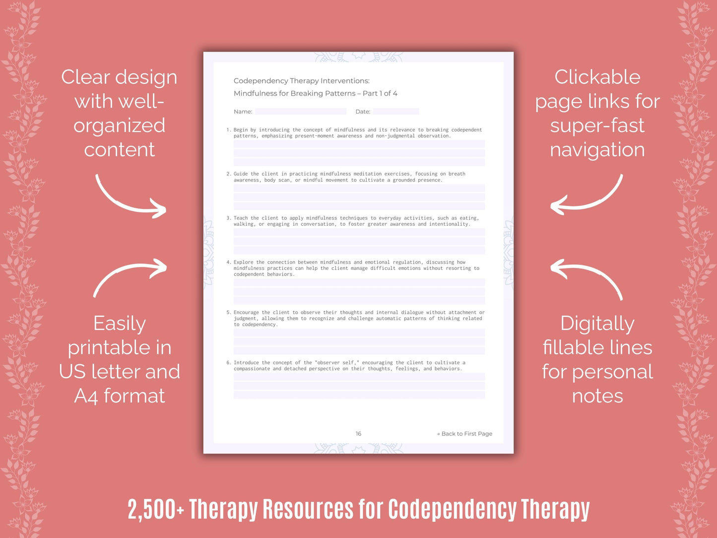 Codependency Therapy Counselor Cheat Sheets