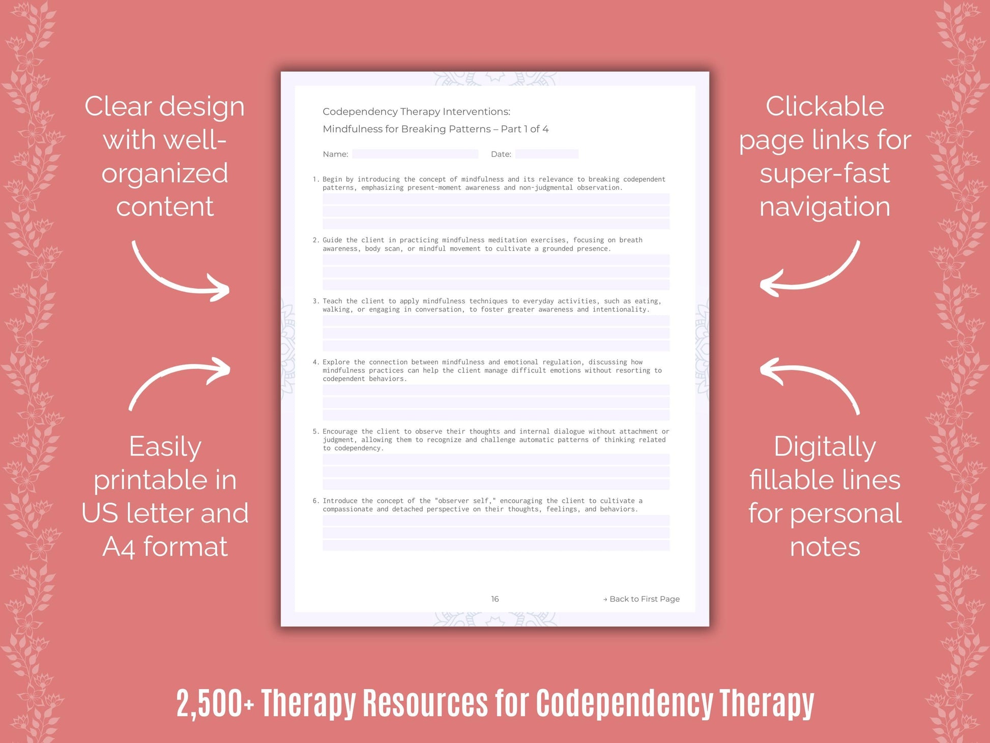 Codependency Therapy Counselor Cheat Sheets