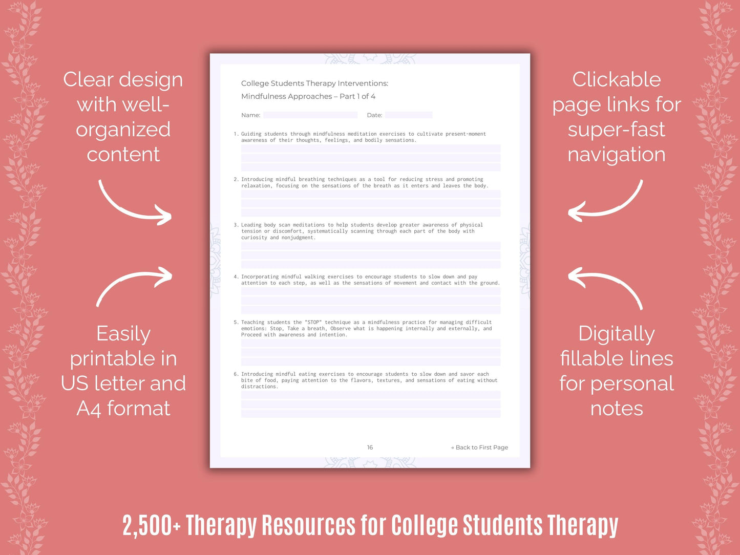 College Students Therapy Counselor Cheat Sheets