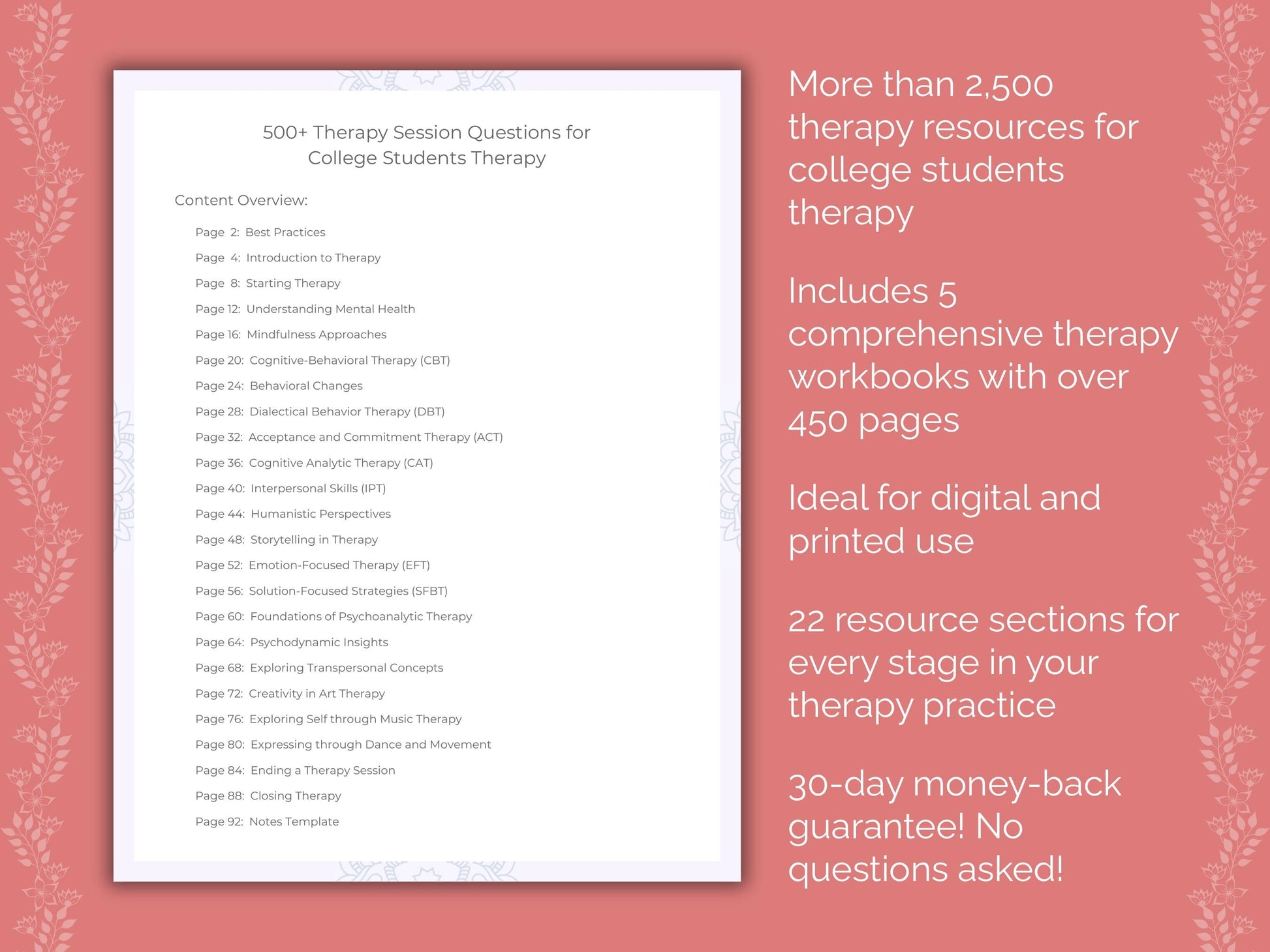 College Students Therapy Counseling Templates