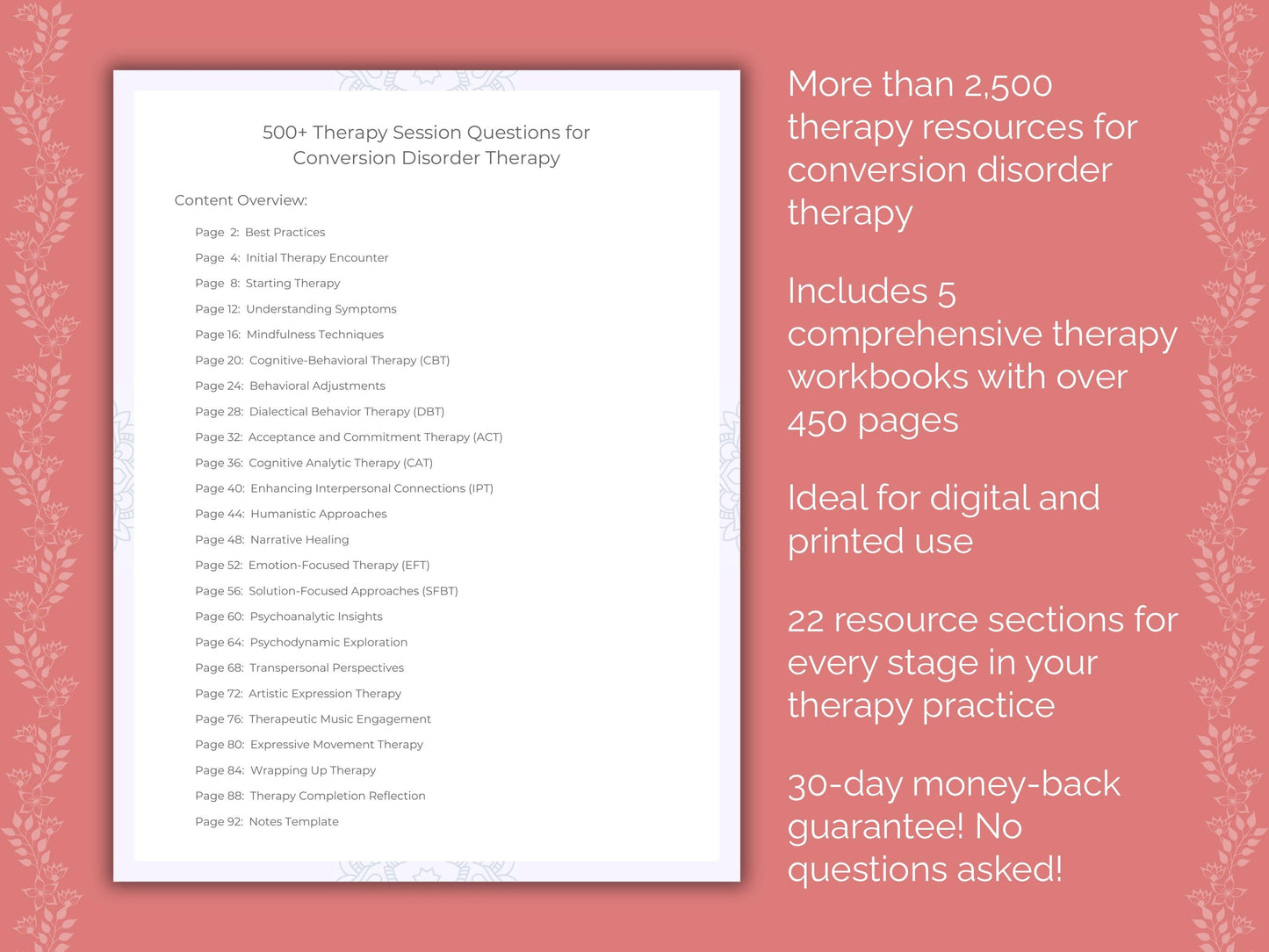 Conversion Disorder Therapy Counseling Templates