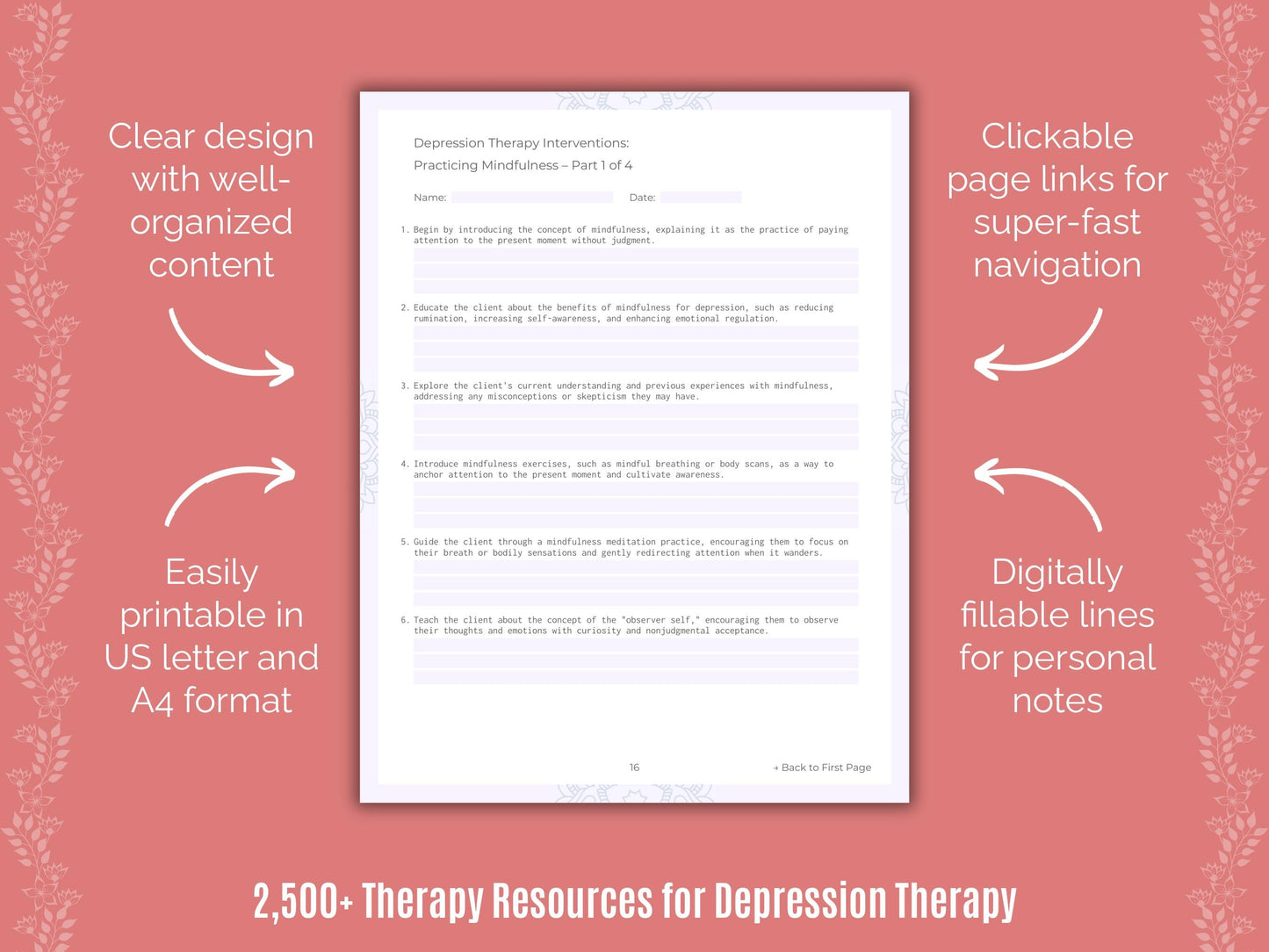 Depression Therapy Counselor Cheat Sheets