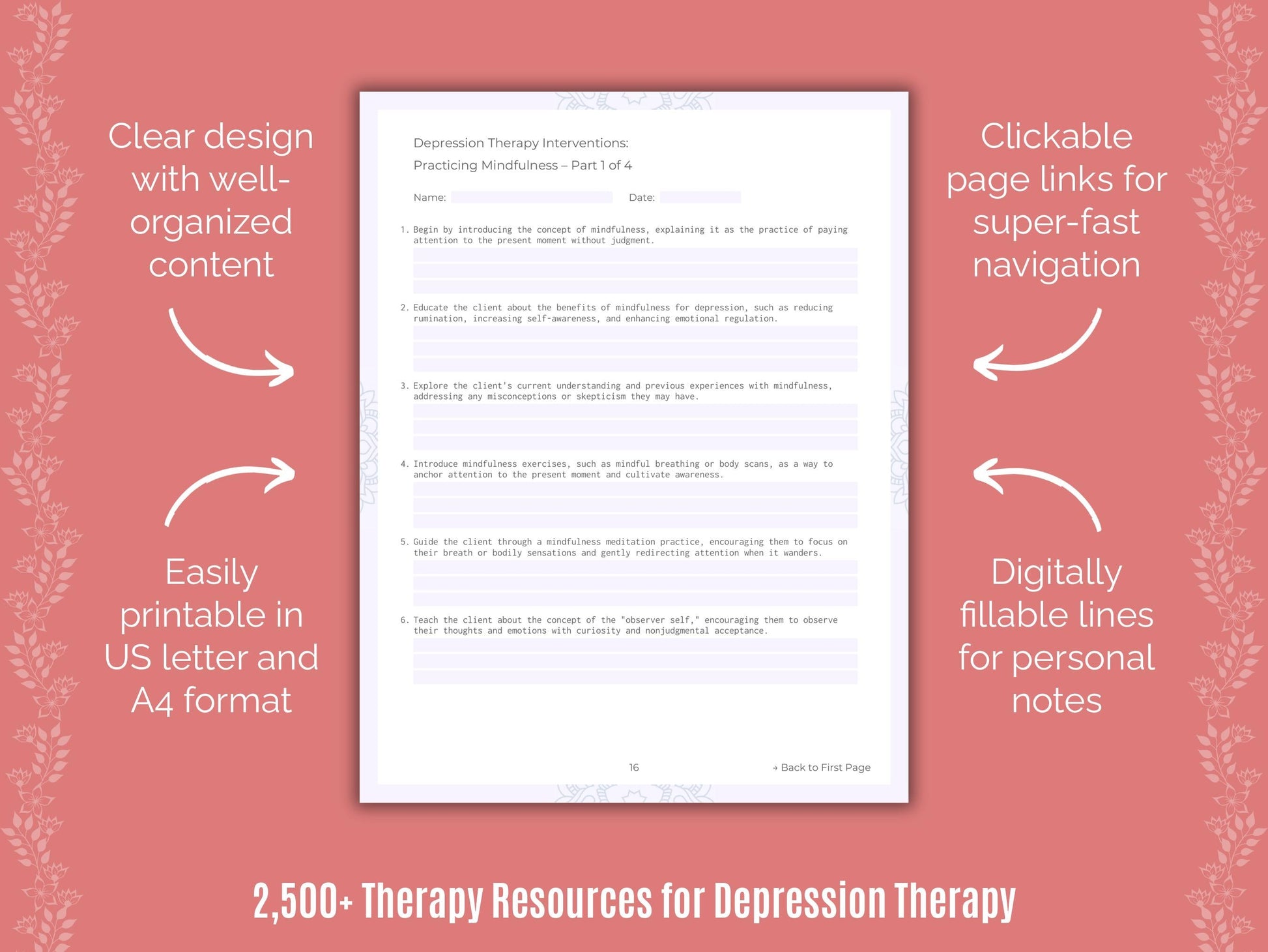 Depression Therapy Counselor Cheat Sheets