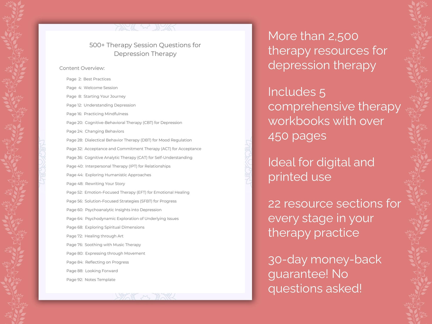 Depression Therapy Counseling Templates