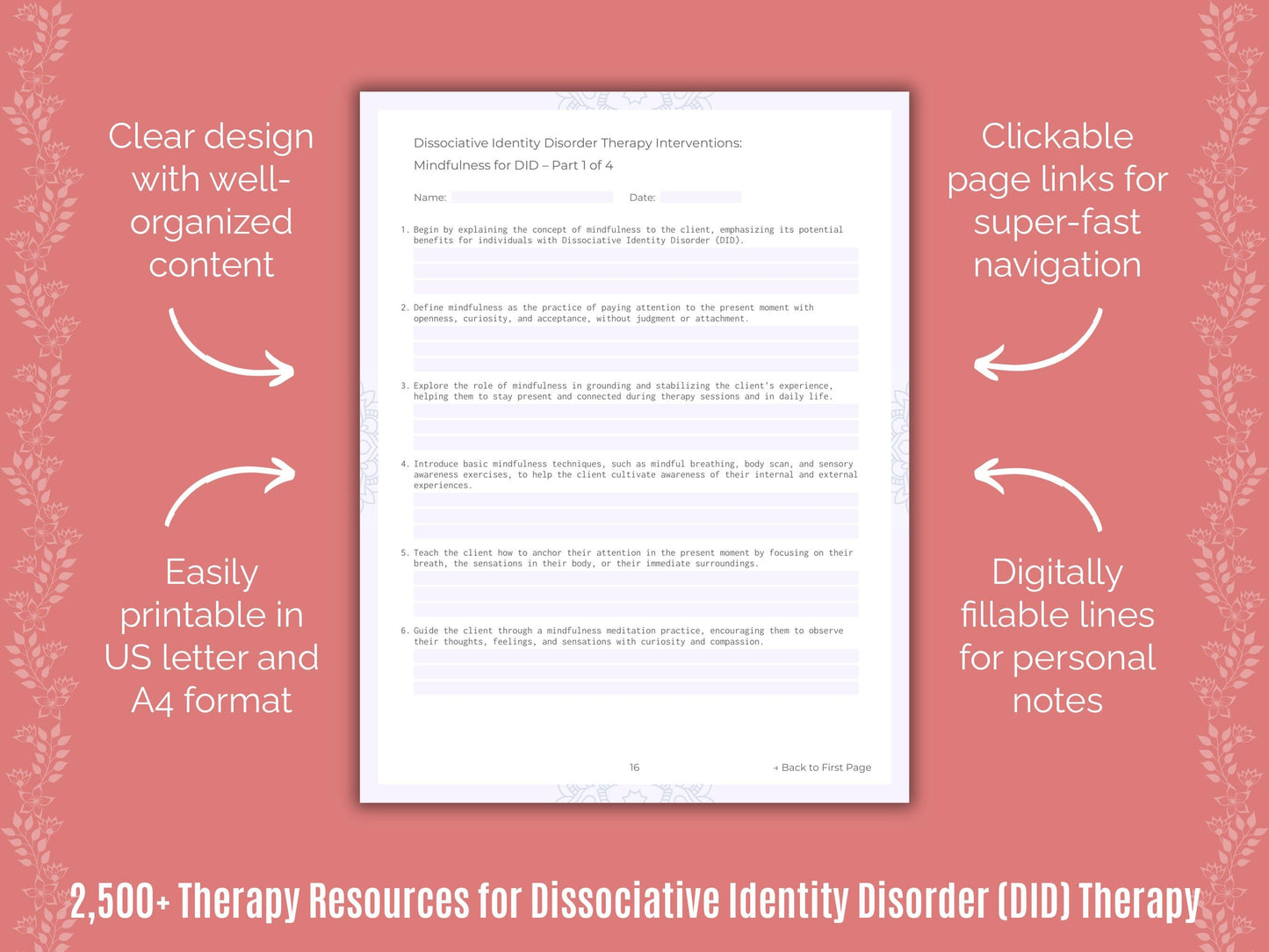 Dissociative Identity Disorder (DID) Therapy Counselor Cheat Sheets