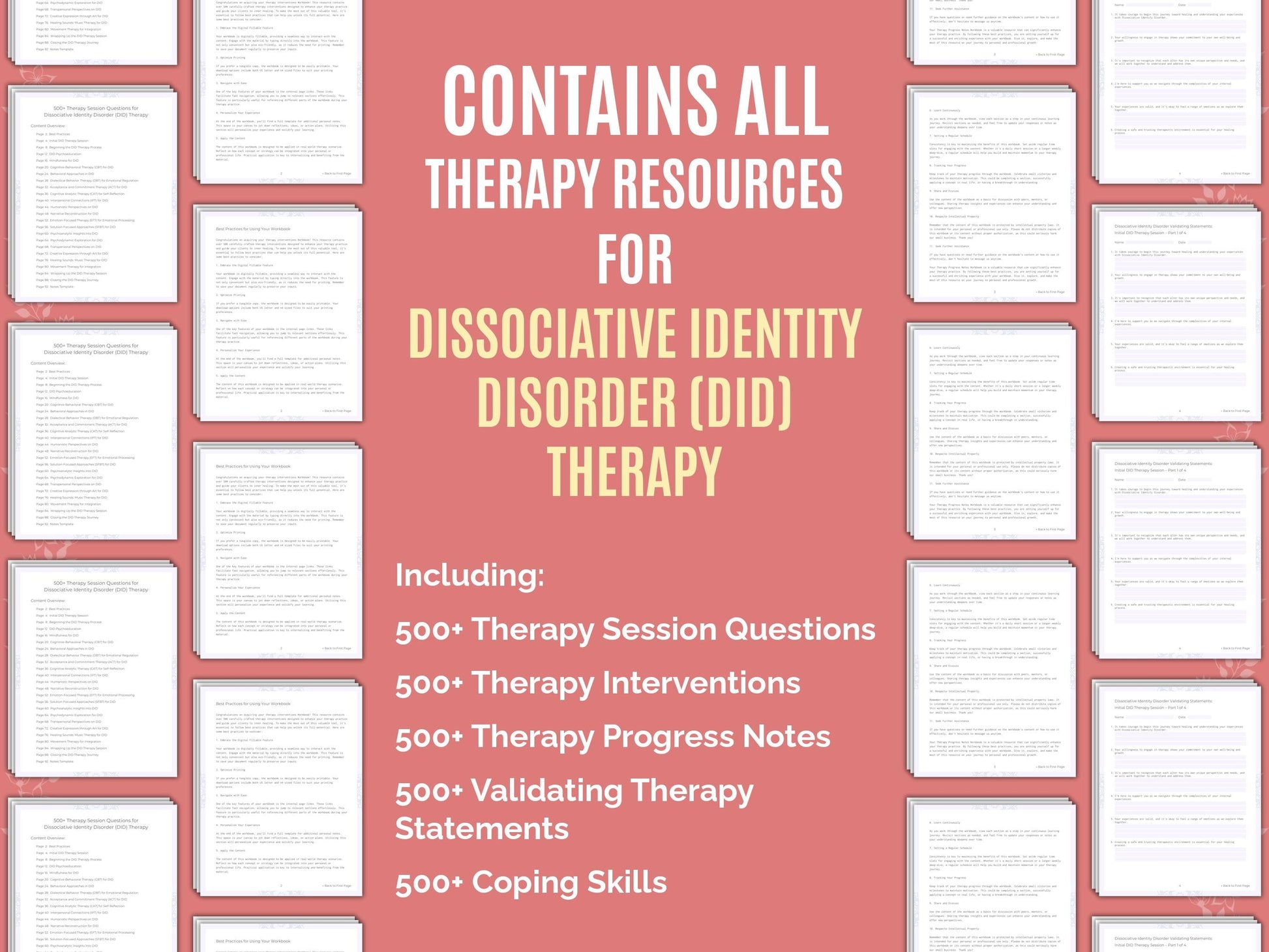 Dissociative Identity Disorder (DID) Therapy Therapist Worksheets