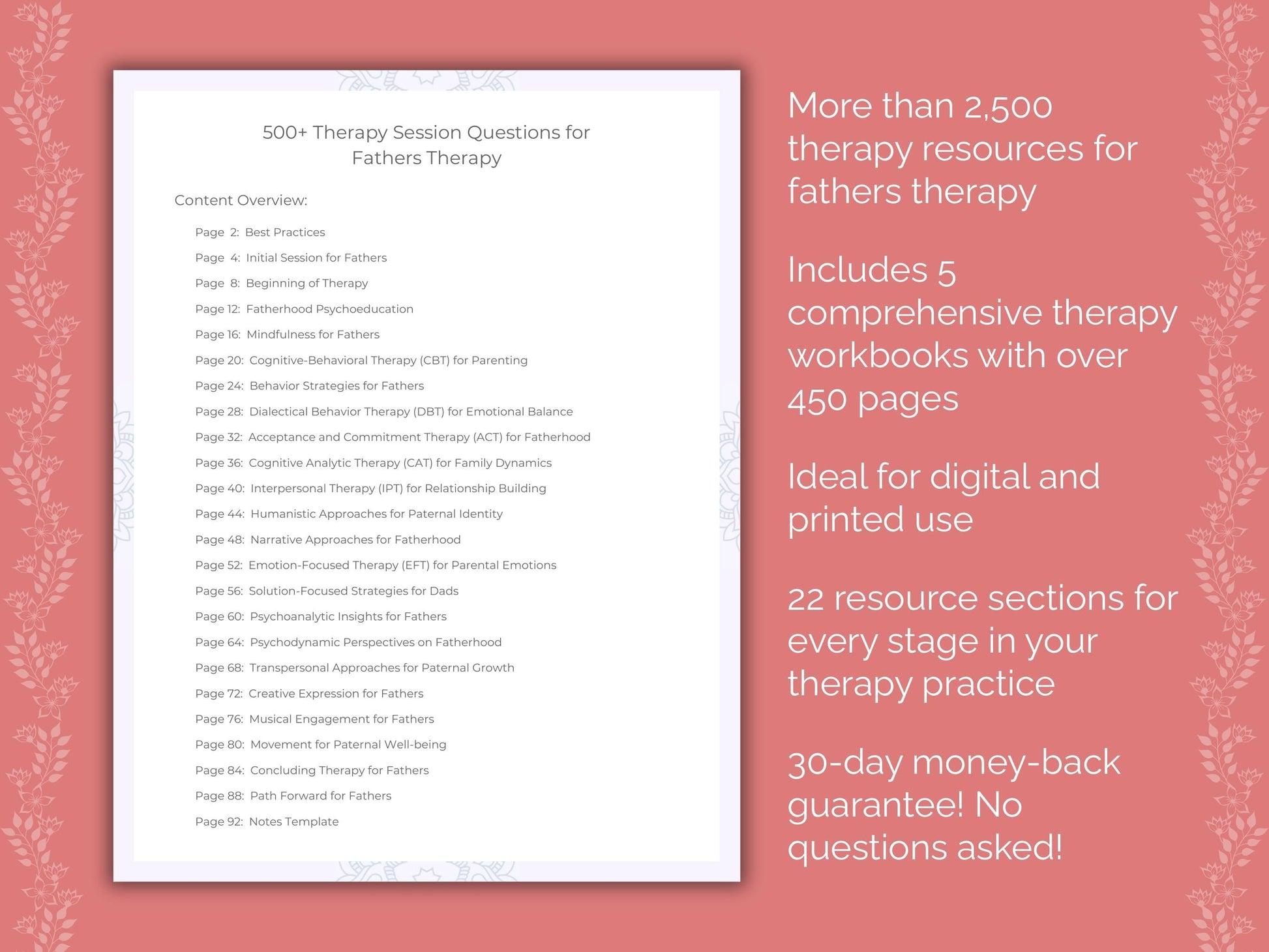 Fathers Therapy Counseling Templates