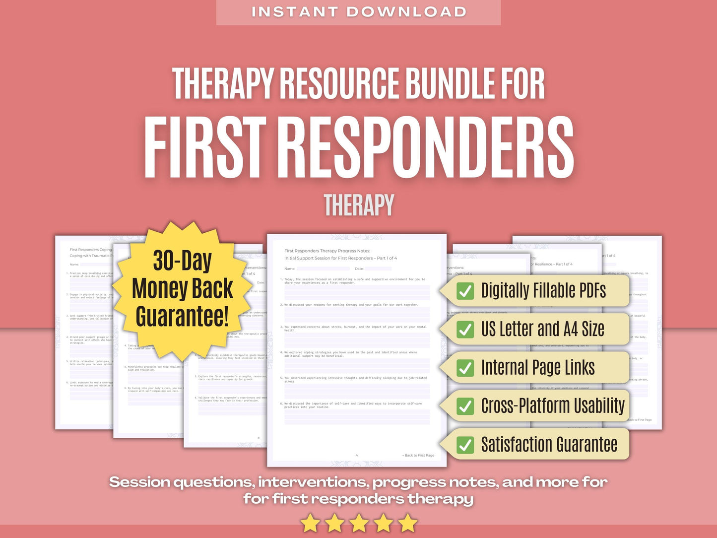 First Responders Therapy Psychology Workbooks