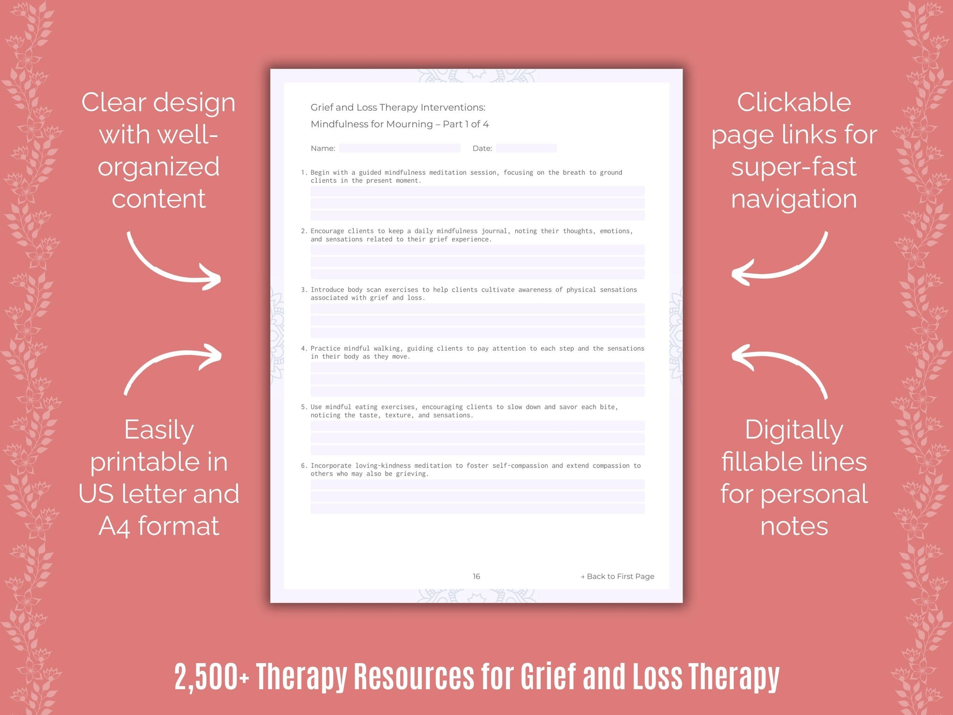 Grief and Loss Therapy Counselor Cheat Sheets