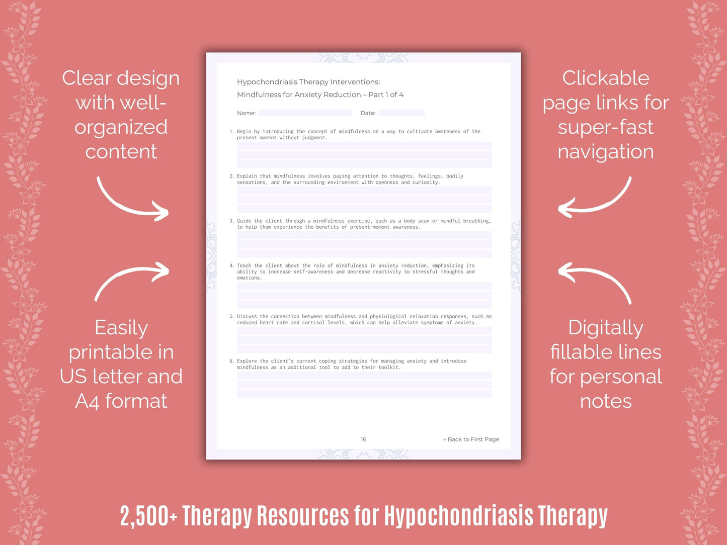 Hypochondriasis Therapy Counselor Cheat Sheets