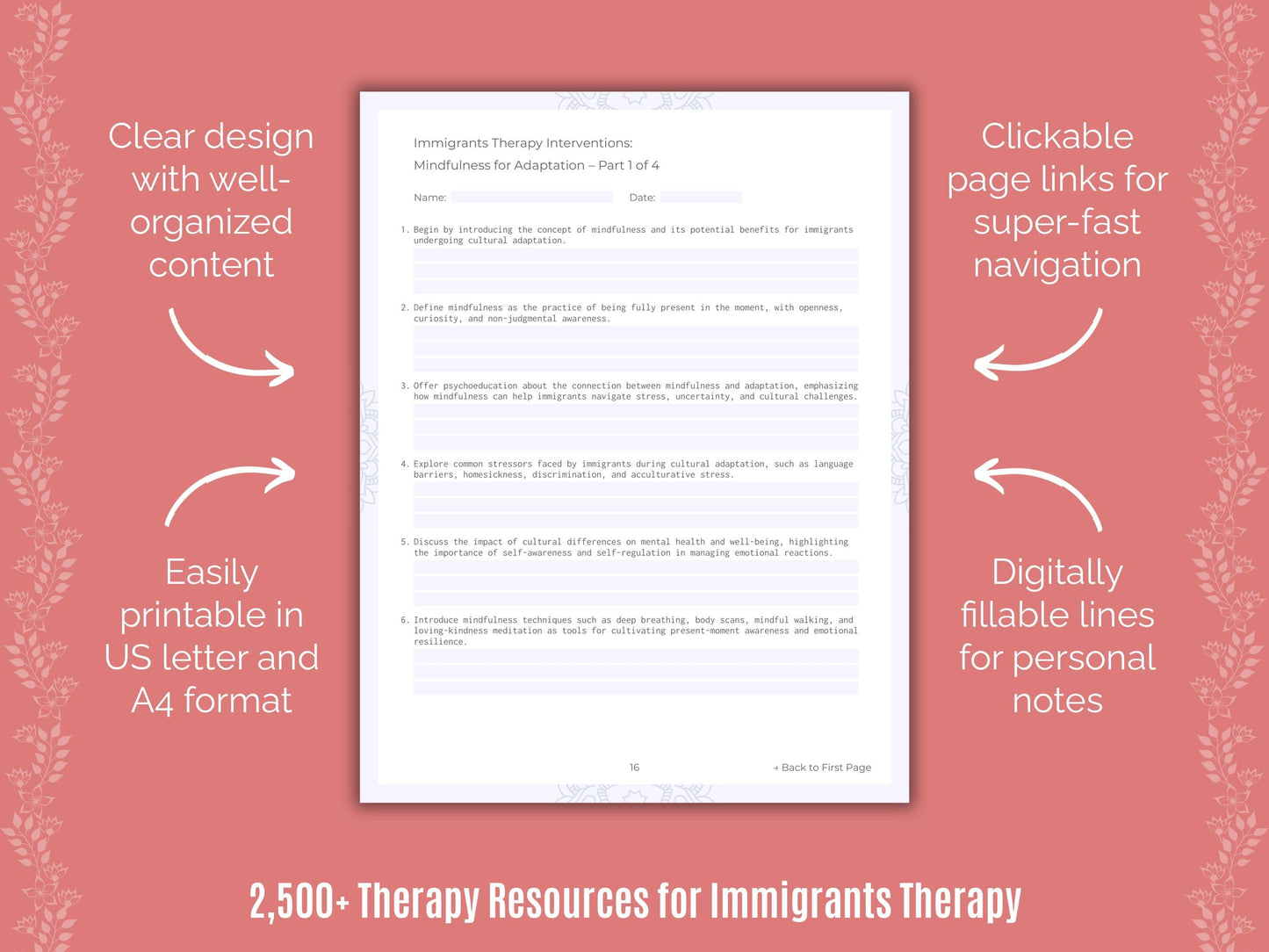 Immigrants Therapy Counselor Cheat Sheets