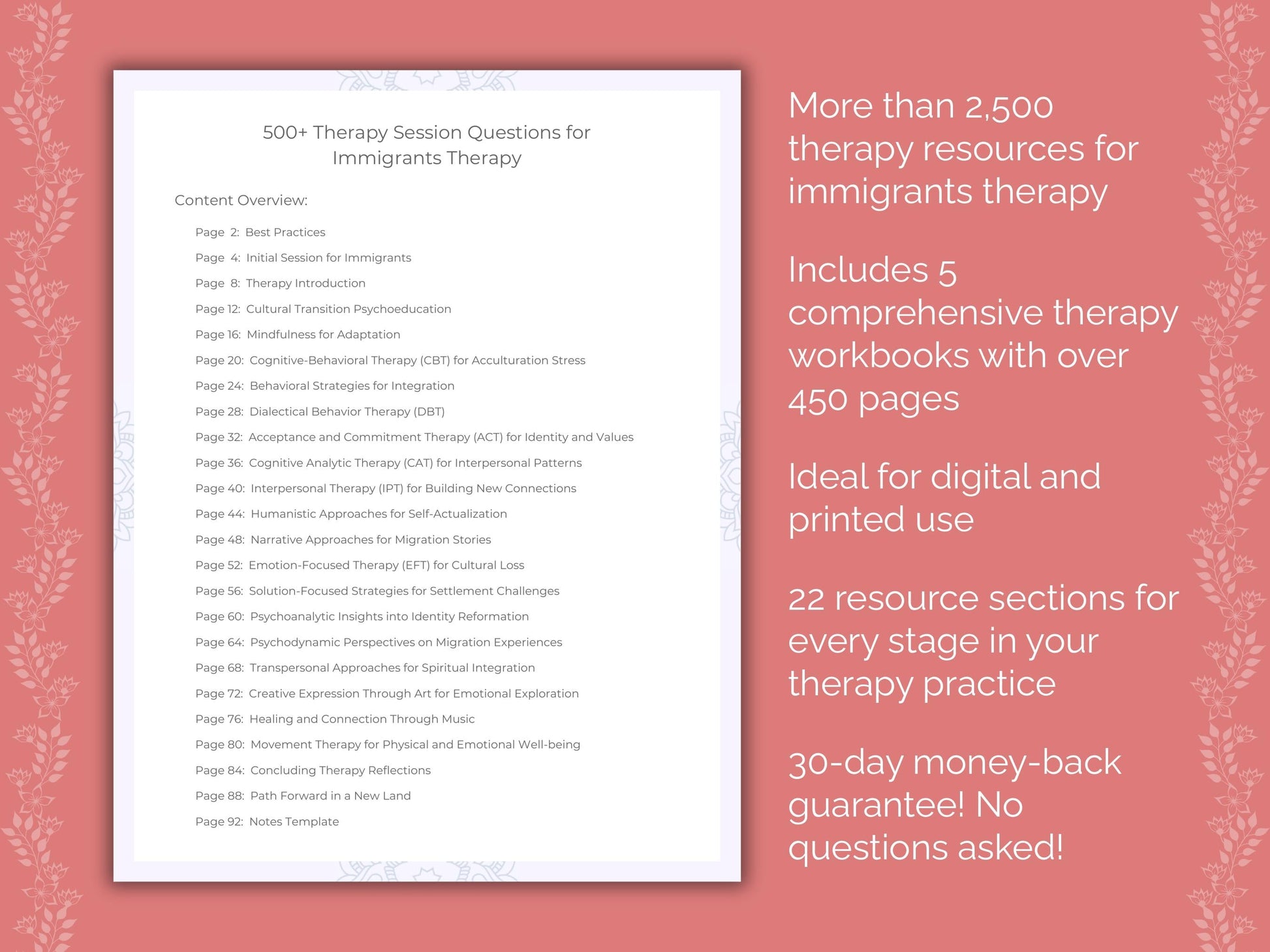 Immigrants Therapy Counseling Templates