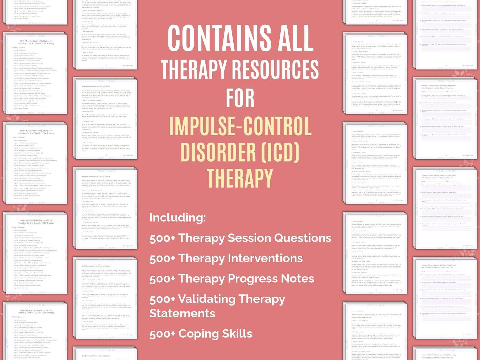 Impulse-Control Disorder (ICD) Therapy Therapist Worksheets