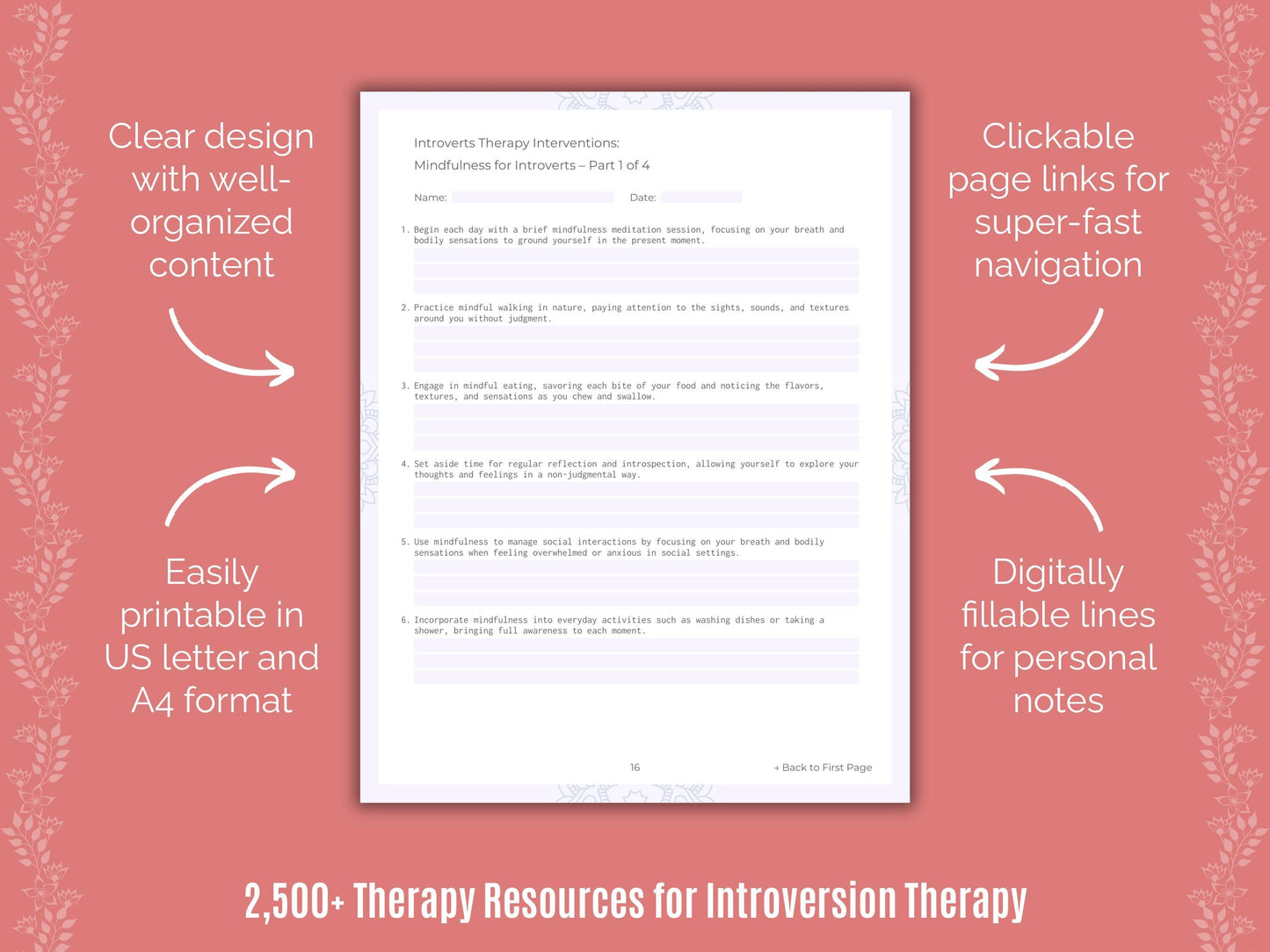 Introversion Therapy Counselor Cheat Sheets