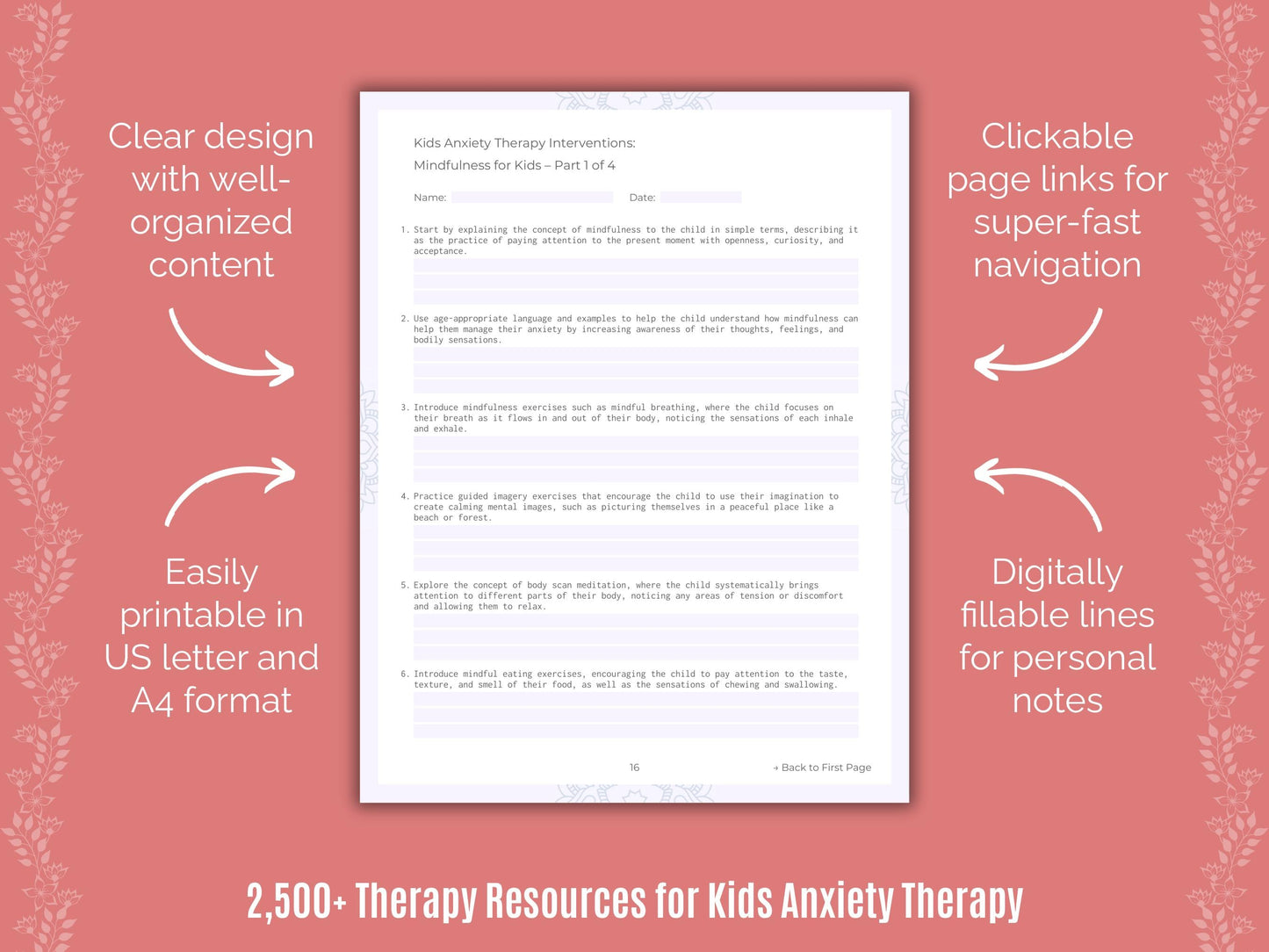 Kids Anxiety Therapy Counselor Cheat Sheets