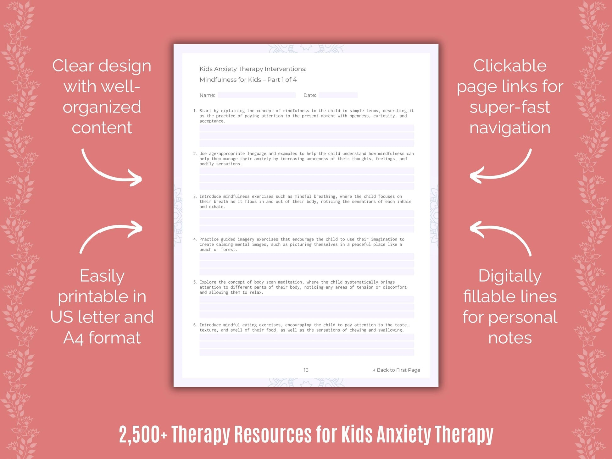 Kids Anxiety Therapy Counselor Cheat Sheets