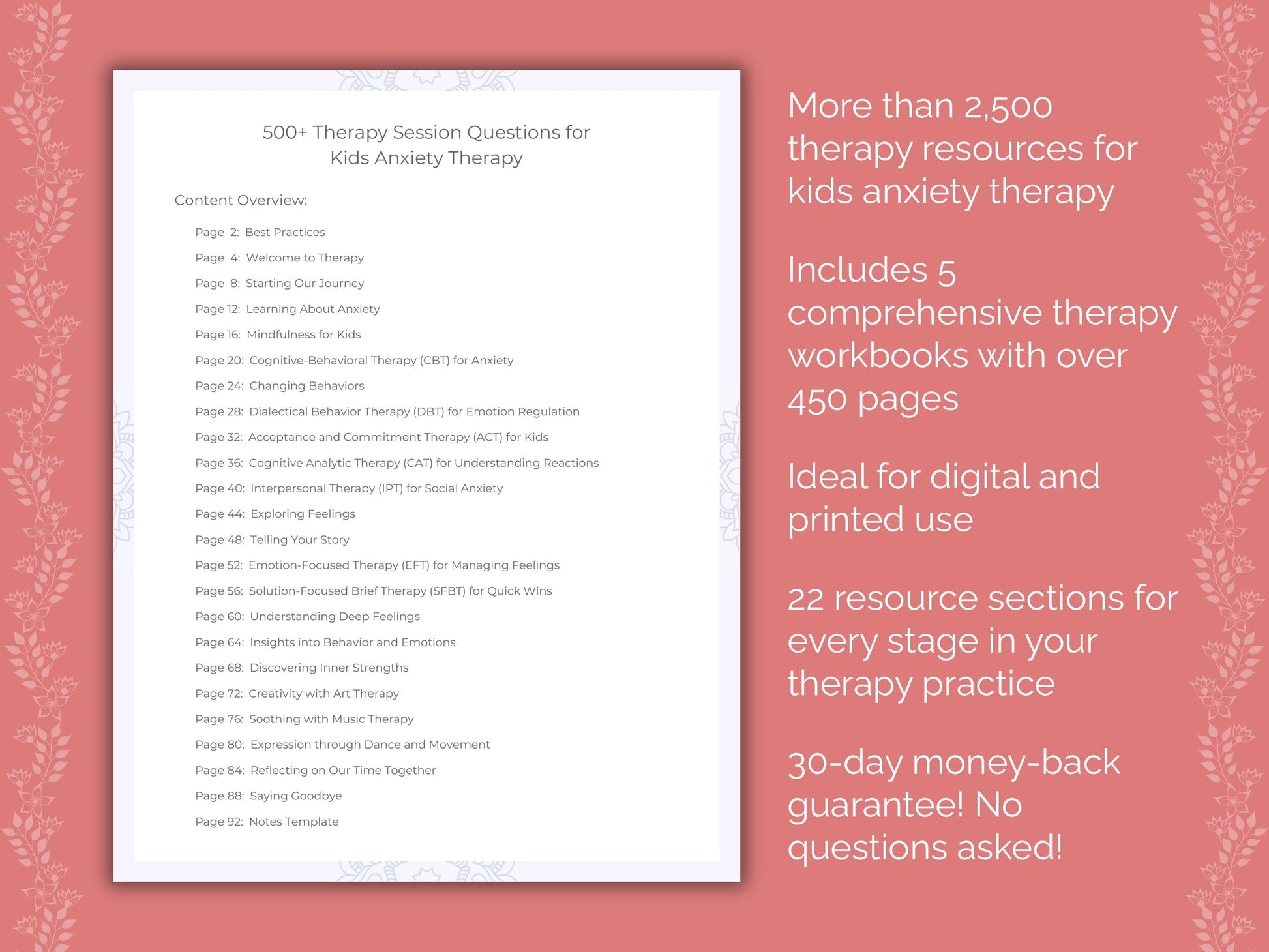 Kids Anxiety Therapy Counseling Templates