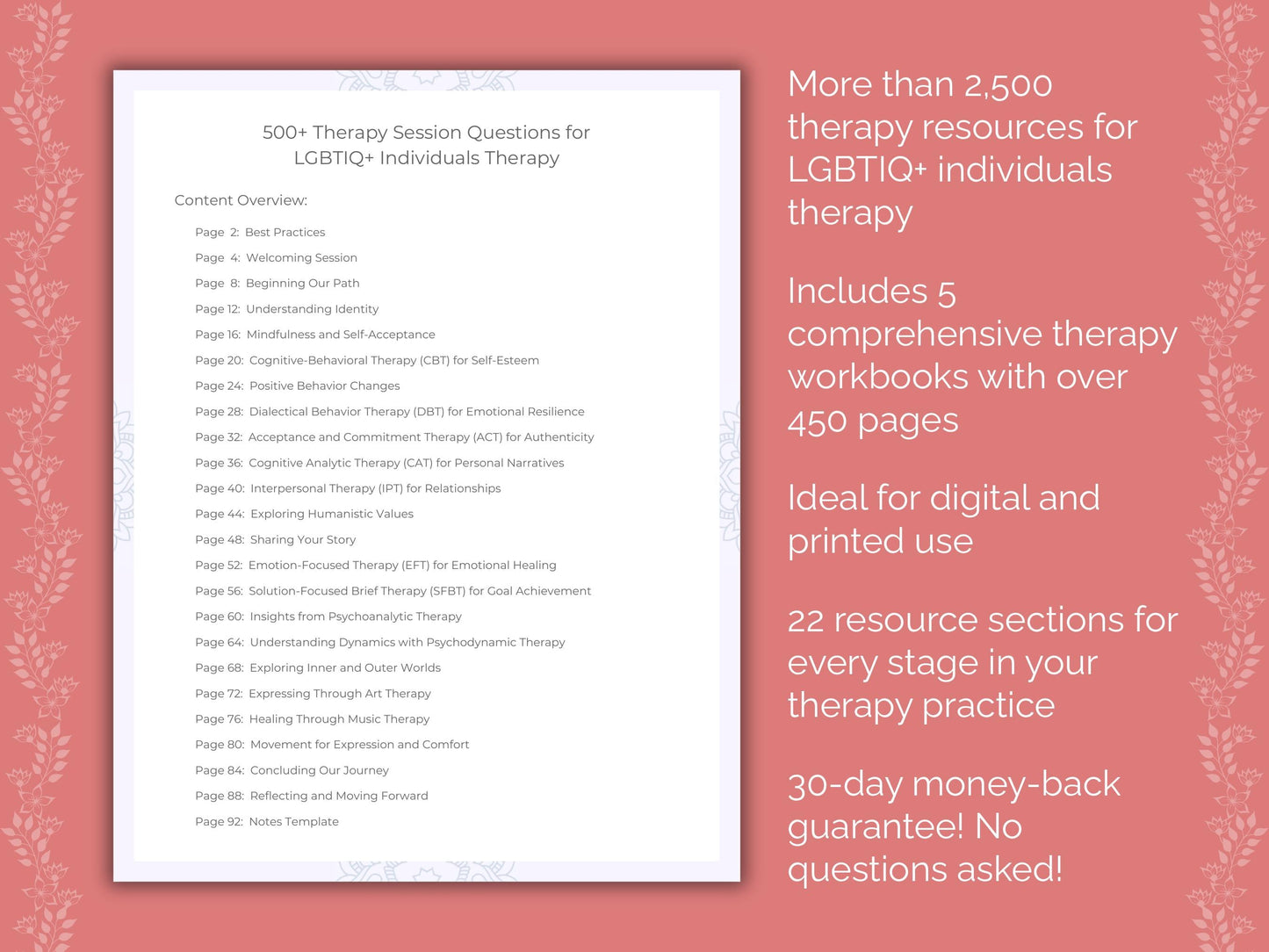 LGBTIQ+ Individuals Therapy Counseling Templates