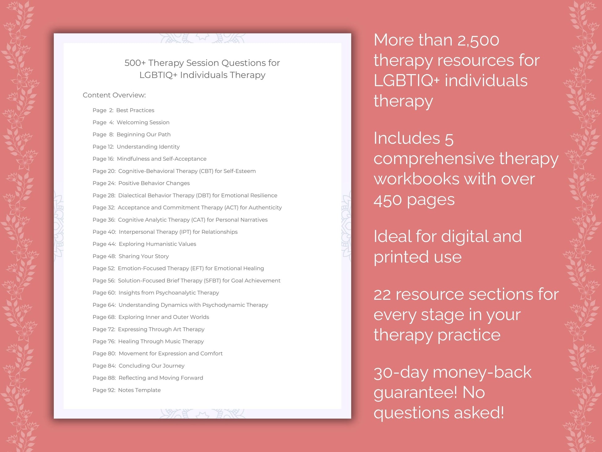 LGBTIQ+ Individuals Therapy Counseling Templates