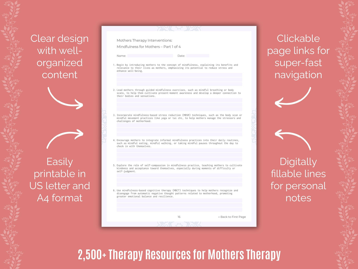 Mothers Therapy Counselor Cheat Sheets