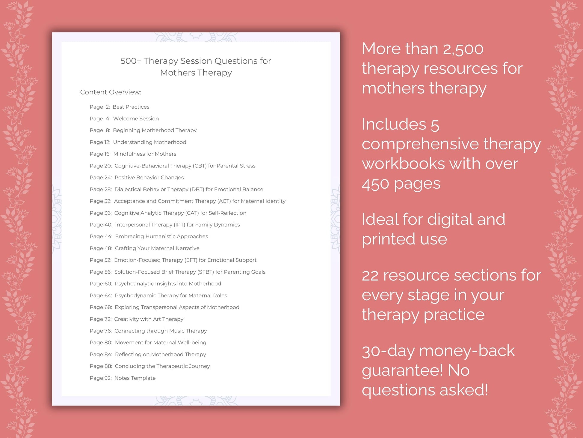 Mothers Therapy Counseling Templates