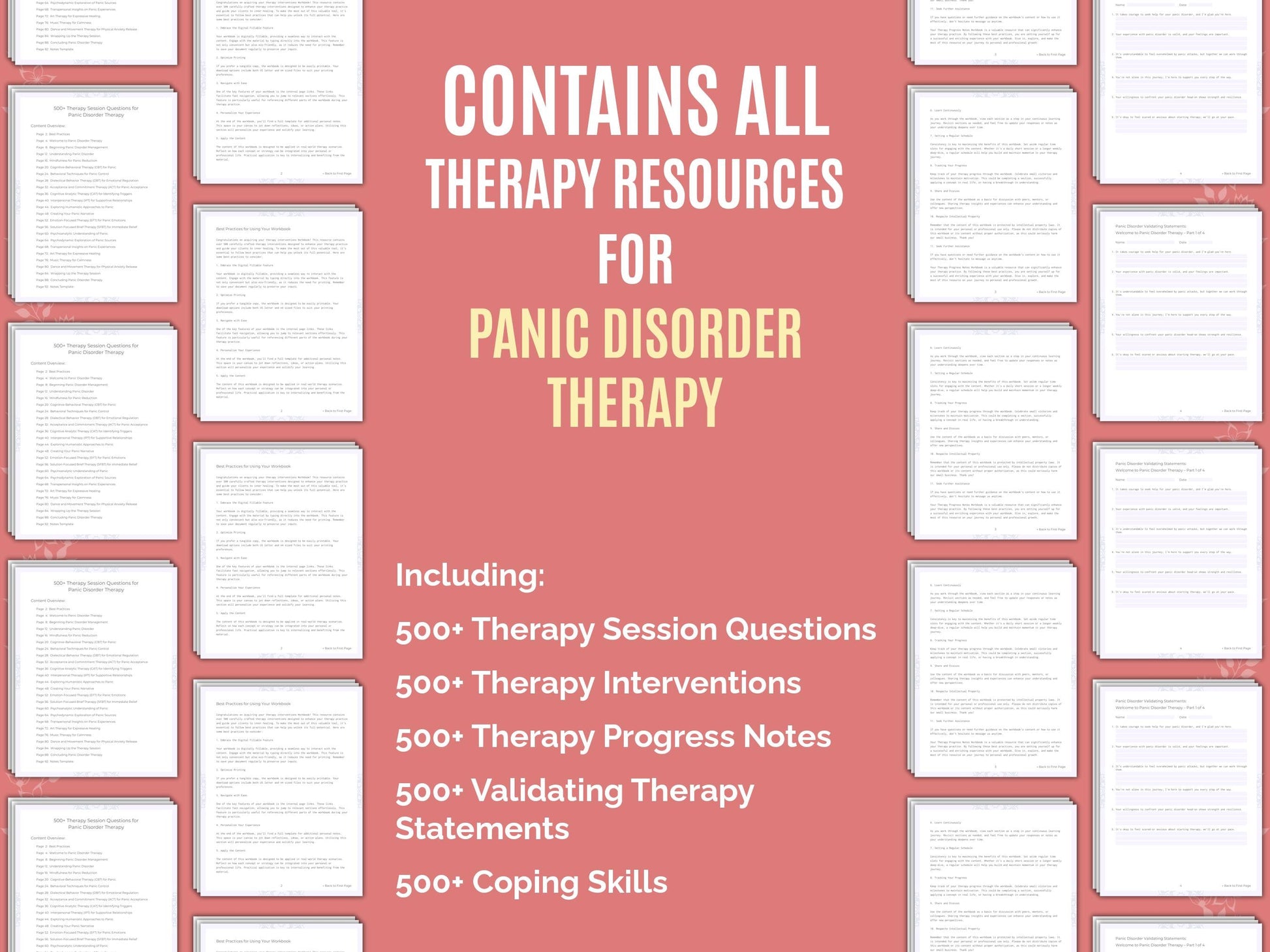 Panic Disorder Therapy Therapist Worksheets