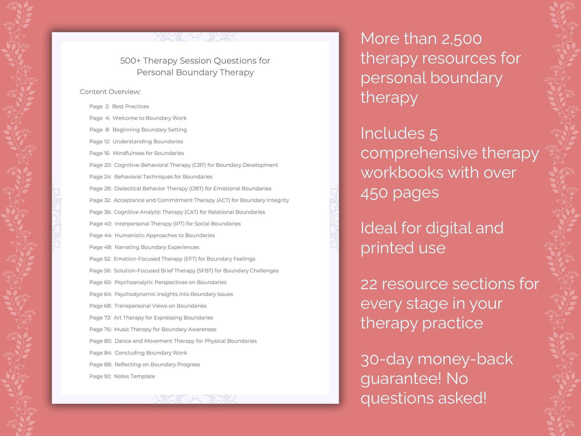 Personal Boundary Therapy Counseling Templates