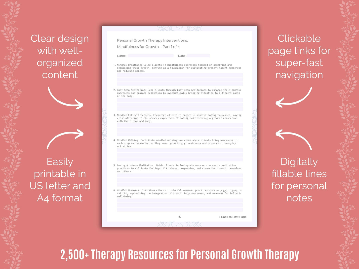 Personal Growth Therapy Counselor Cheat Sheets