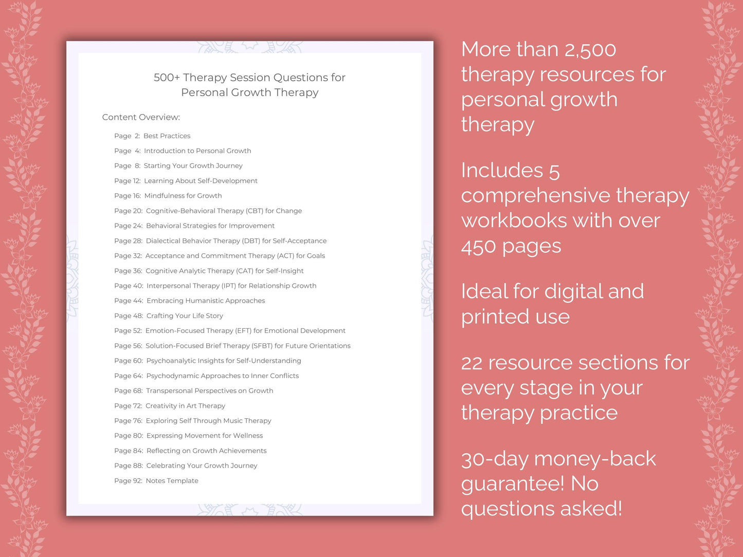 Personal Growth Therapy Counseling Templates