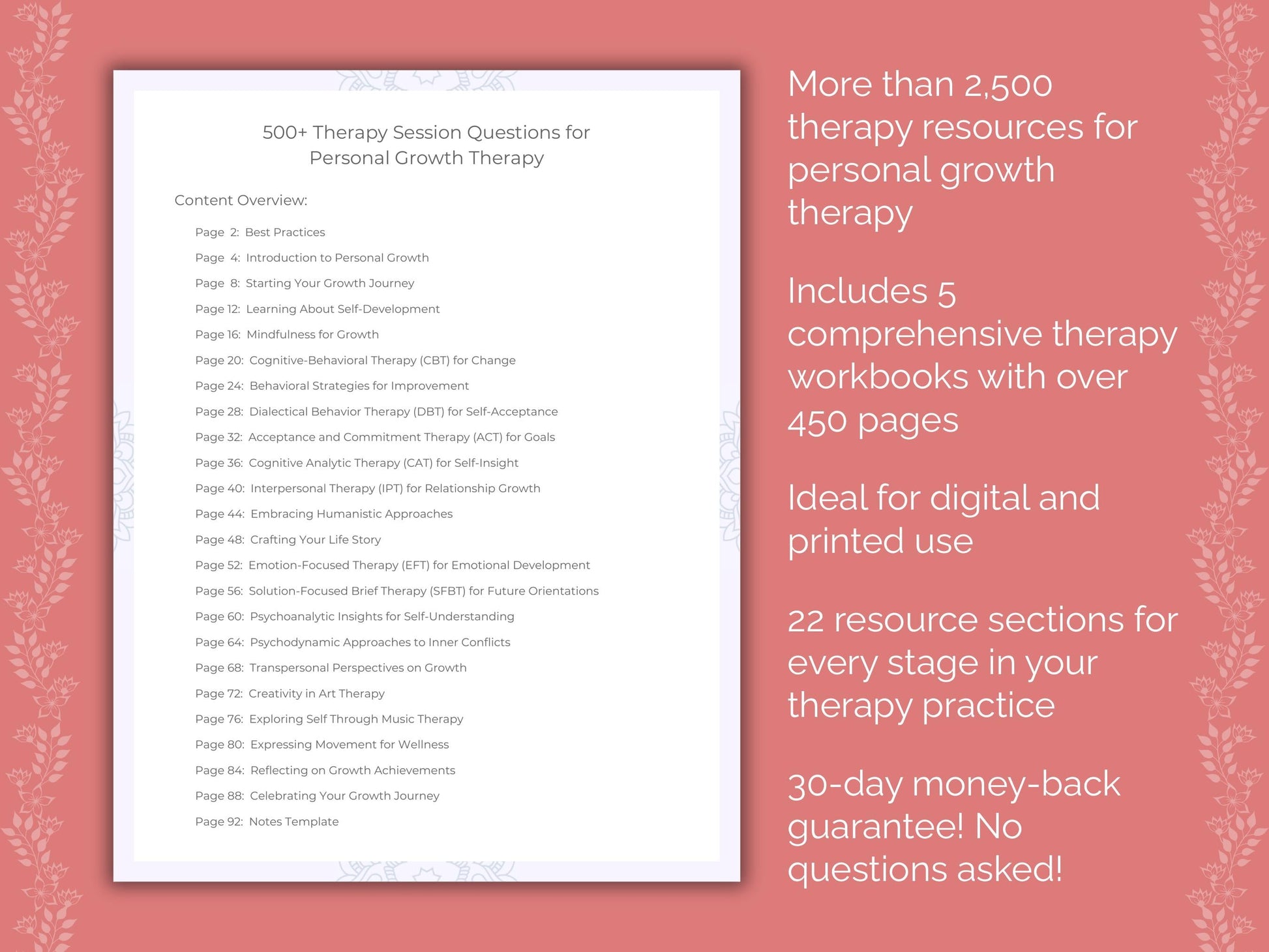 Personal Growth Therapy Counseling Templates