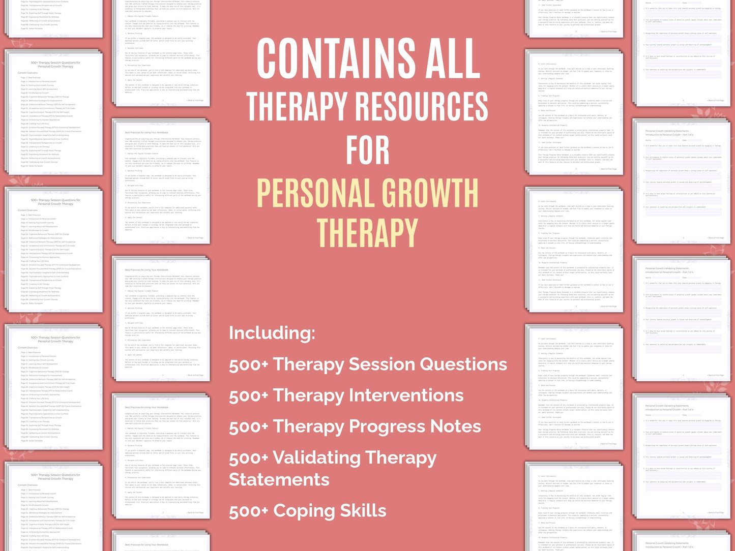 Personal Growth Therapy Therapist Worksheets