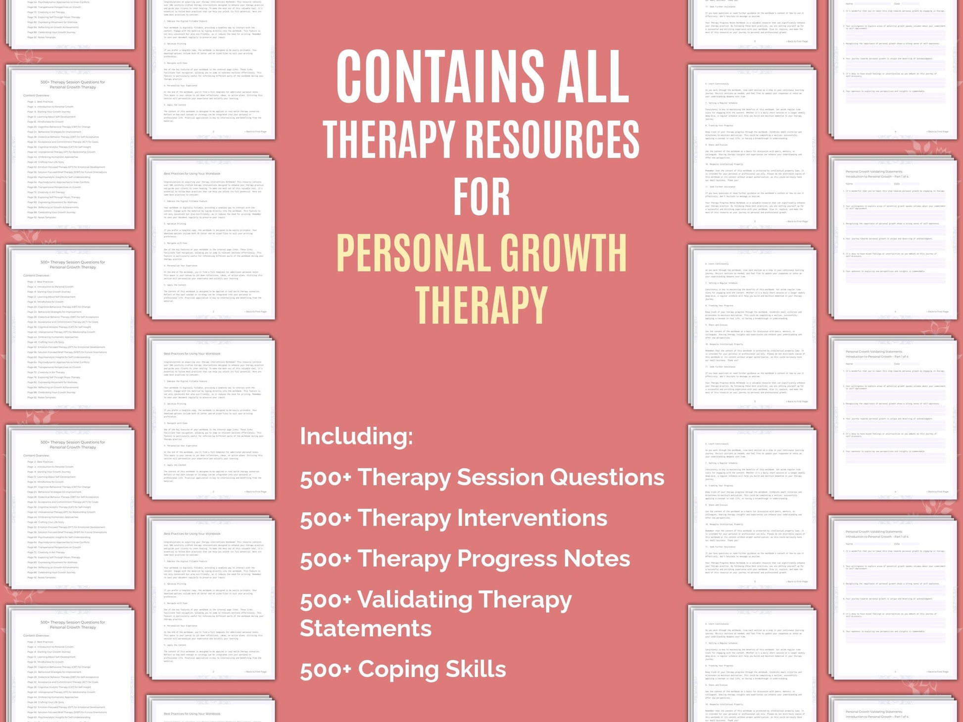 Personal Growth Therapy Therapist Worksheets