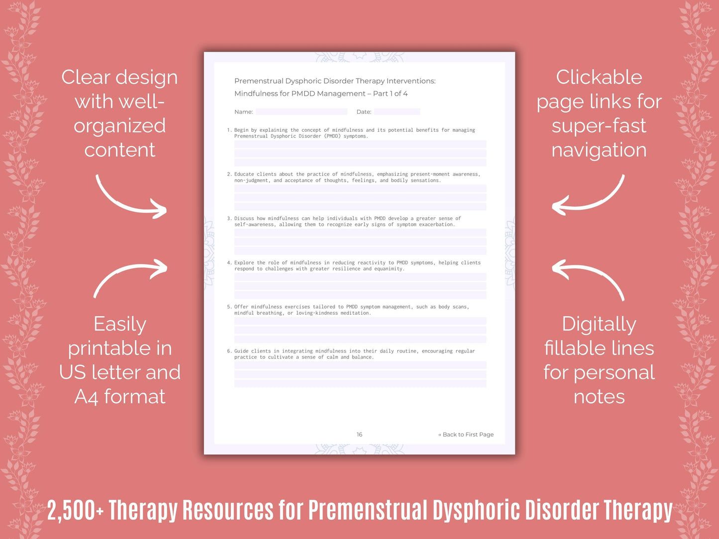 Premenstrual Dysphoric Disorder Therapy Counselor Cheat Sheets