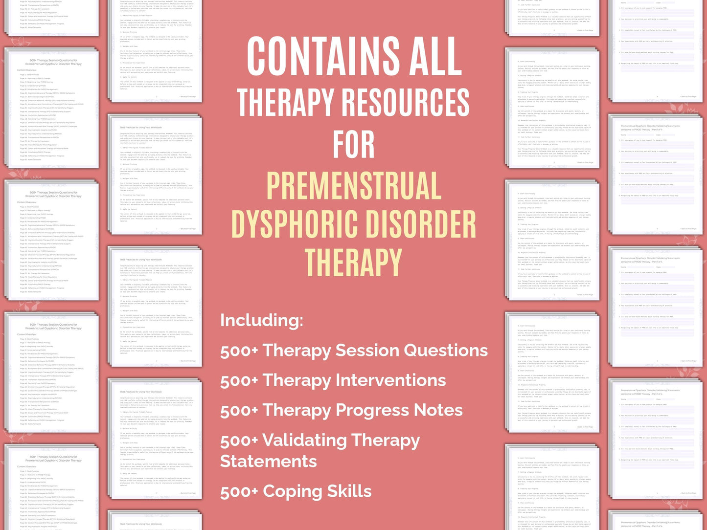 Premenstrual Dysphoric Disorder Therapy Therapist Worksheets