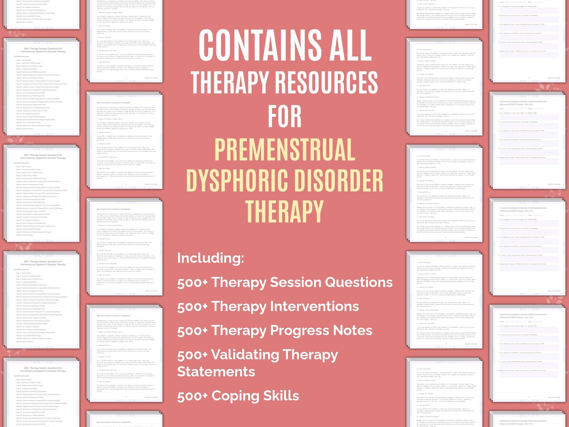 Premenstrual Dysphoric Disorder Therapy Therapist Worksheets