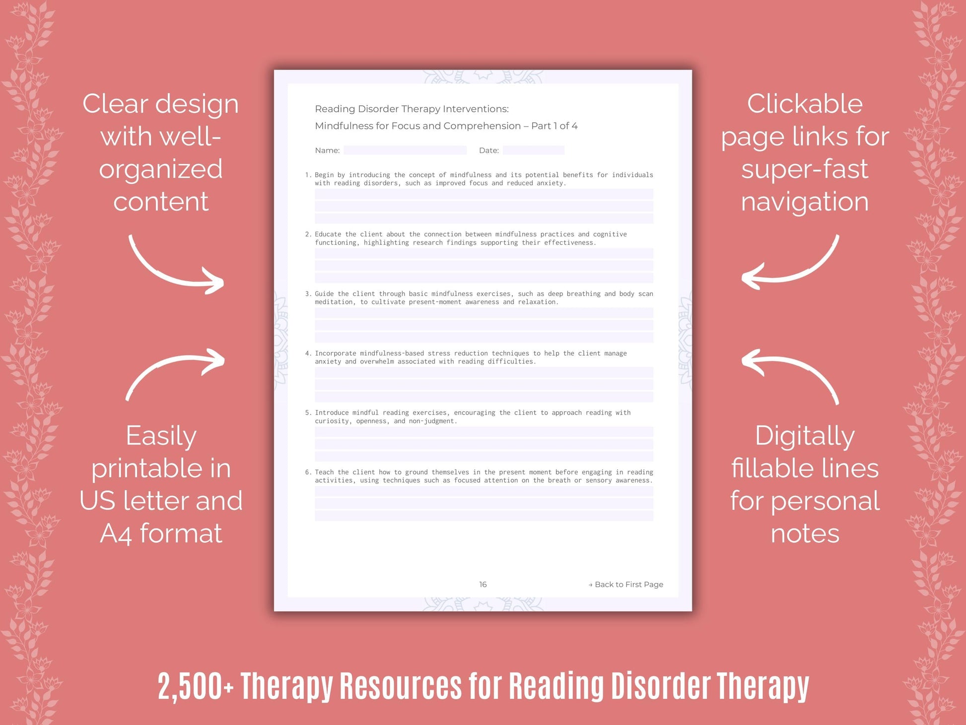 Reading Disorder Therapy Counselor Cheat Sheets