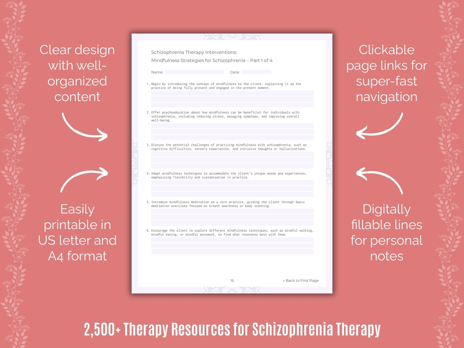 Schizophrenia Therapy Counselor Cheat Sheets