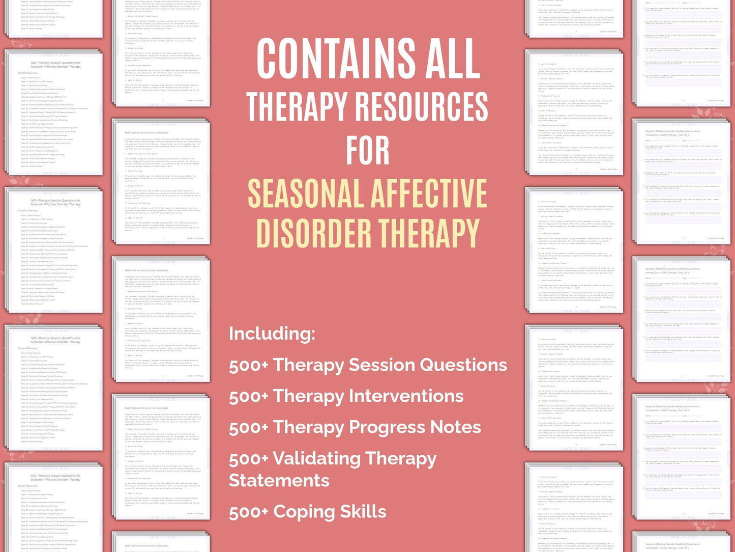 Seasonal Affective Disorder Therapy Therapist Worksheets