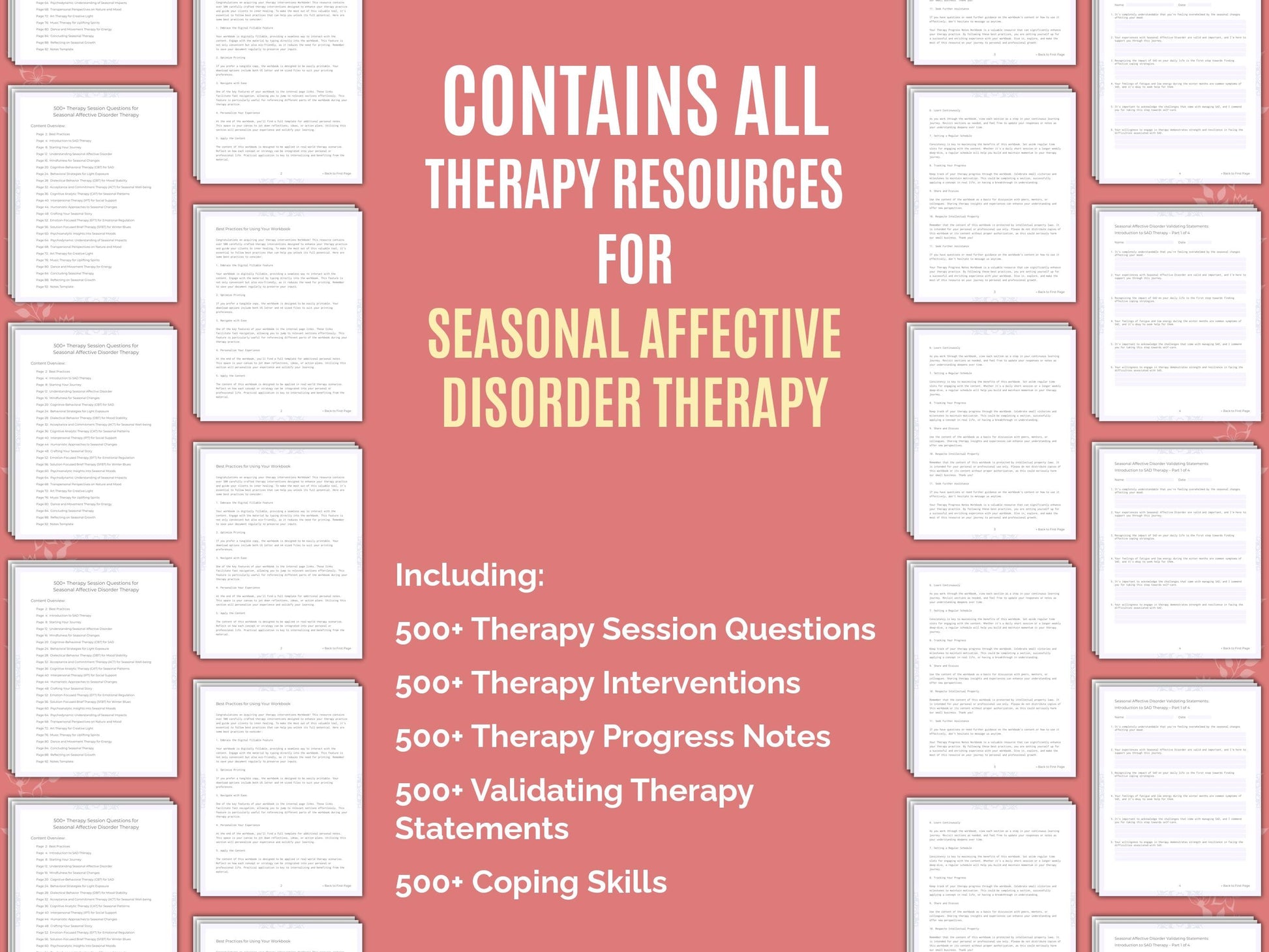 Seasonal Affective Disorder Therapy Therapist Worksheets