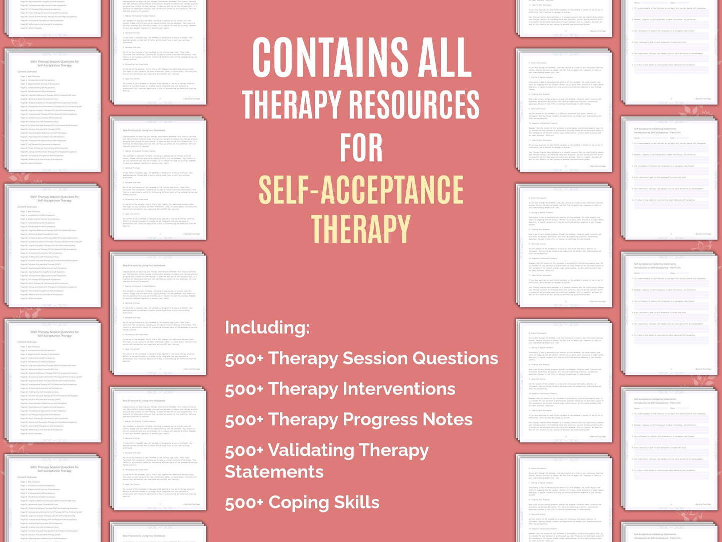 Self-Acceptance Therapy Therapist Worksheets