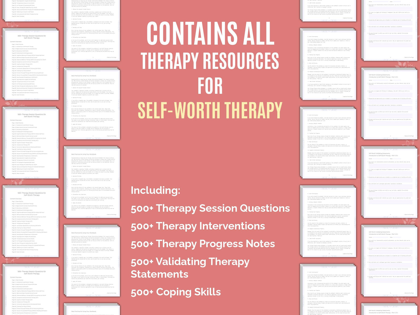 Self-Worth Therapy Therapist Worksheets