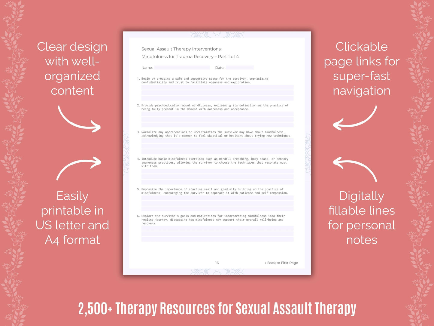 Sexual Assault Therapy Counselor Cheat Sheets