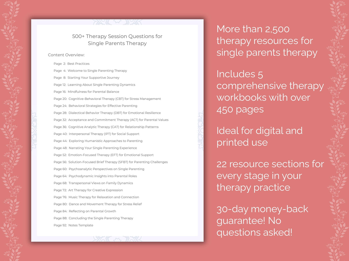 Single Parents Therapy Counseling Templates