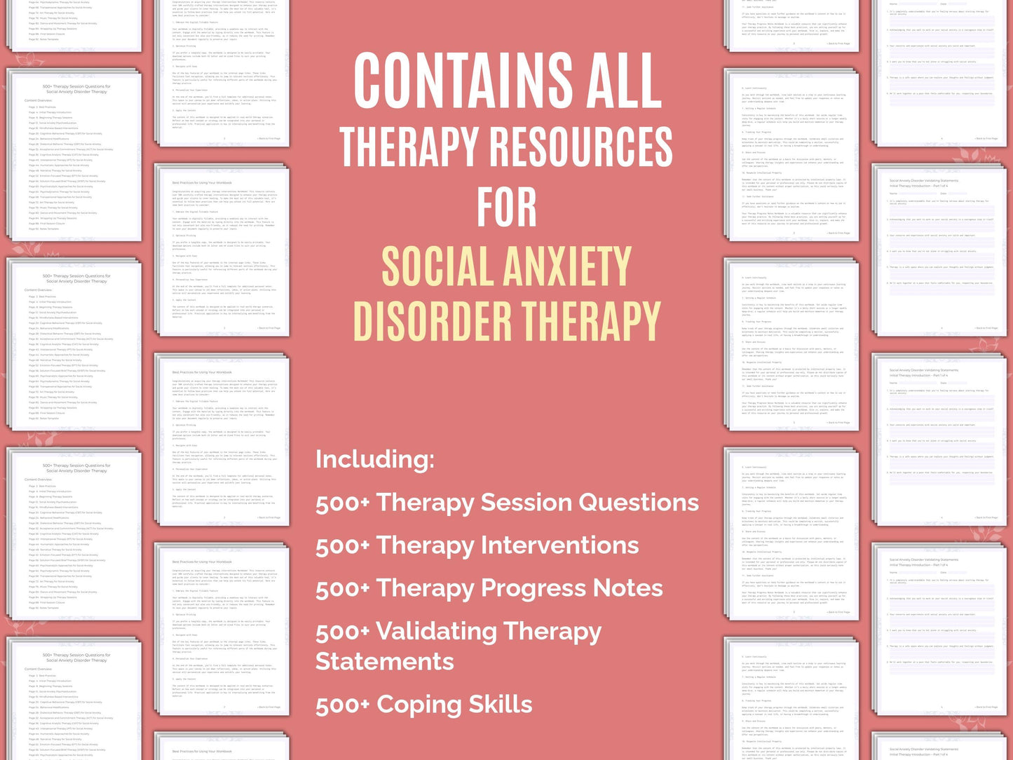 Social Anxiety Disorder Therapy Therapist Worksheets