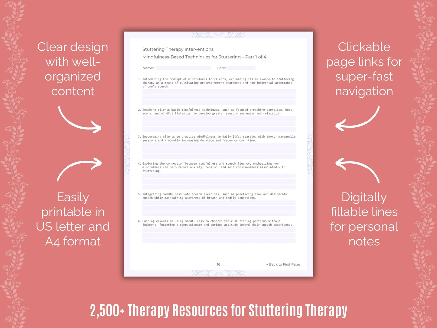 Stuttering Therapy Counselor Cheat Sheets