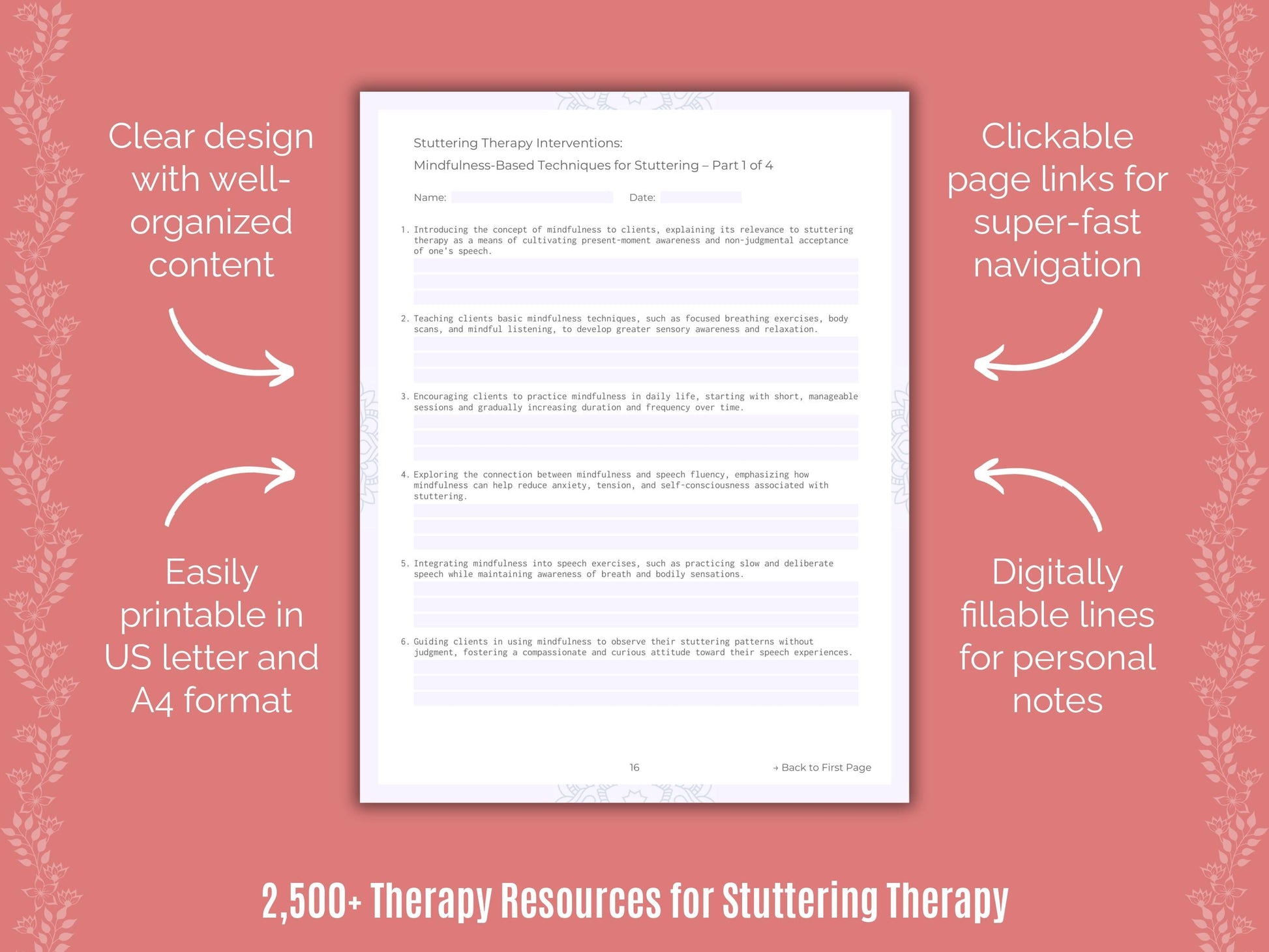 Stuttering Therapy Counselor Cheat Sheets