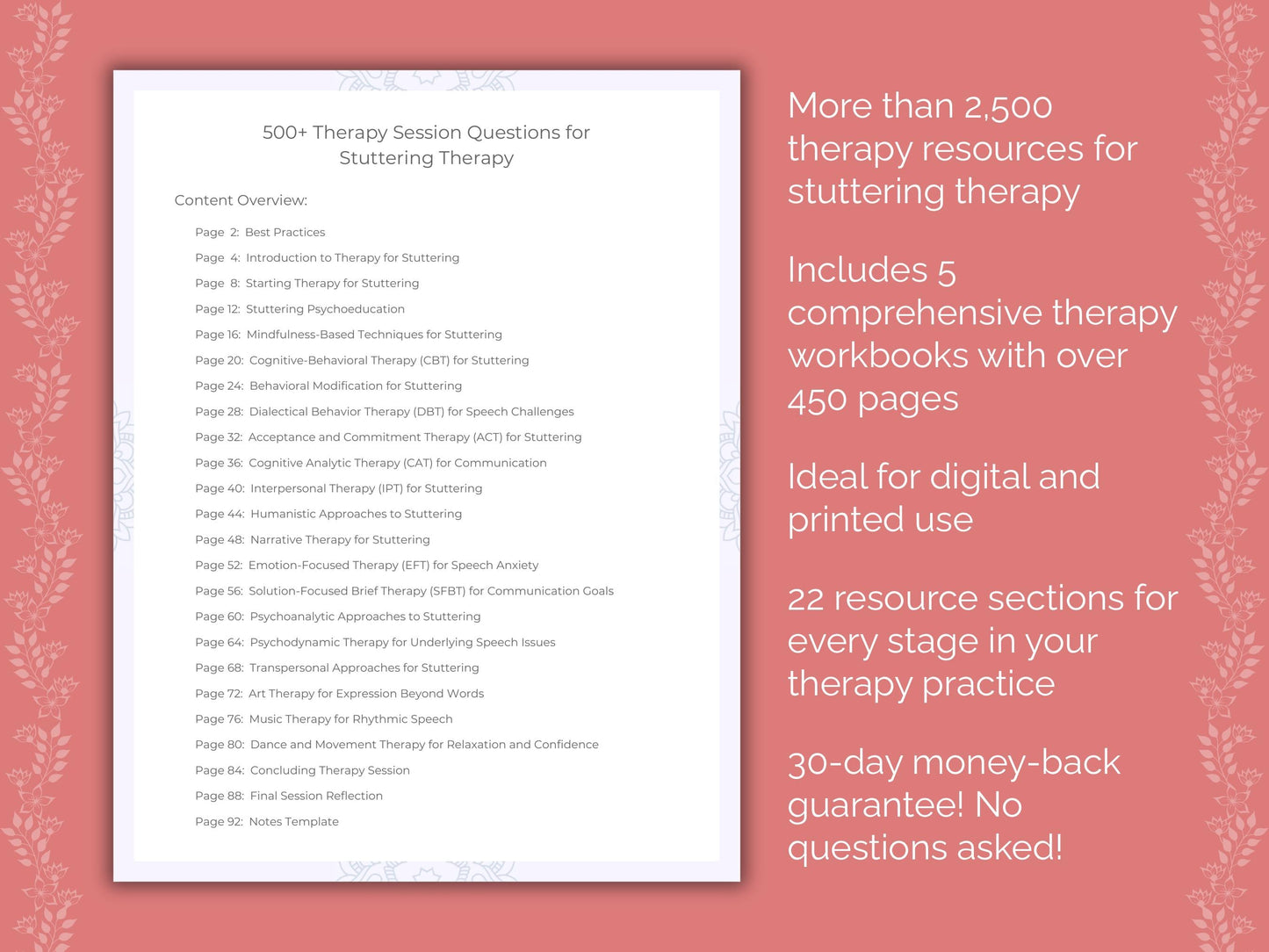 Stuttering Therapy Counseling Templates