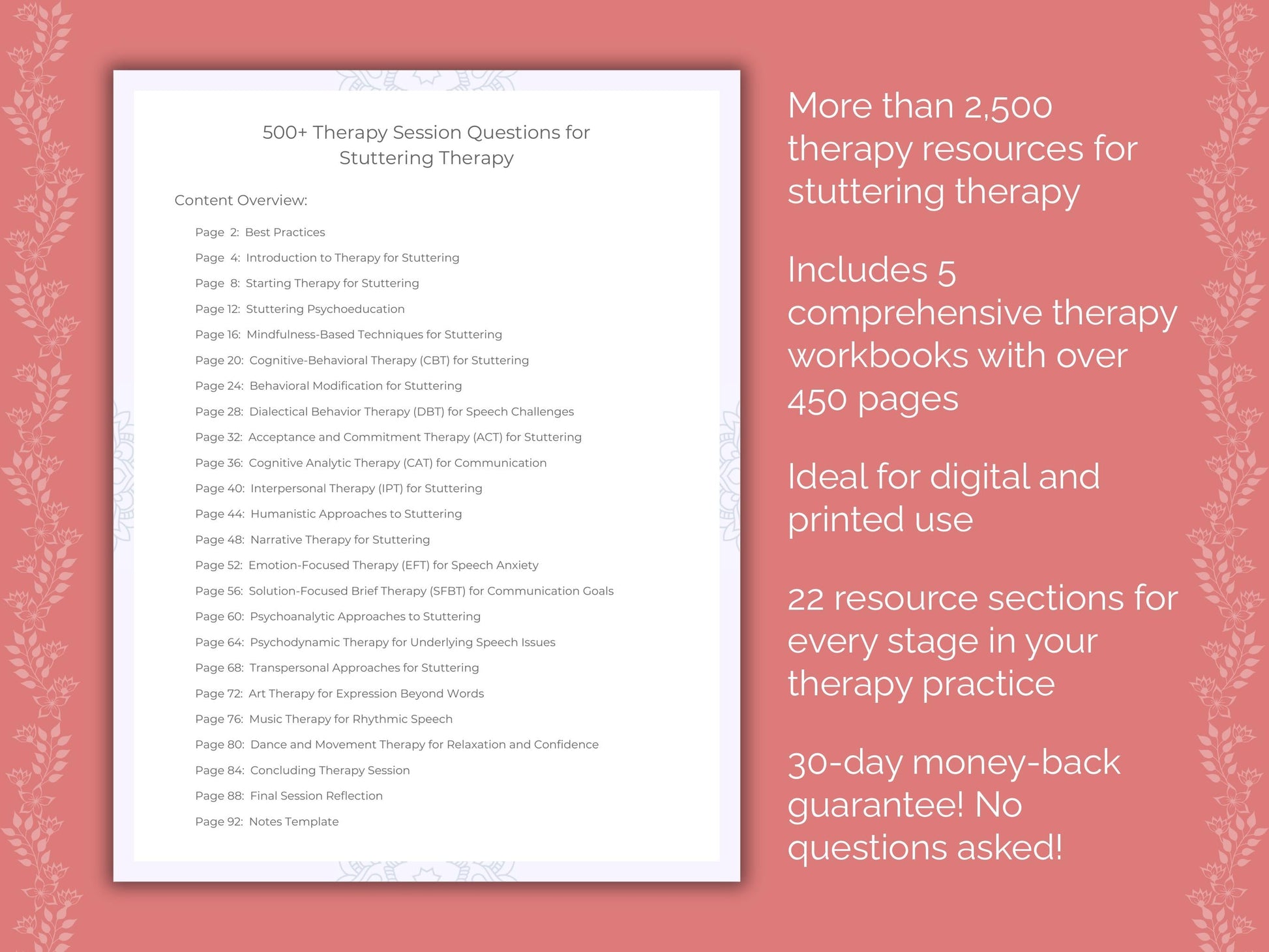 Stuttering Therapy Counseling Templates