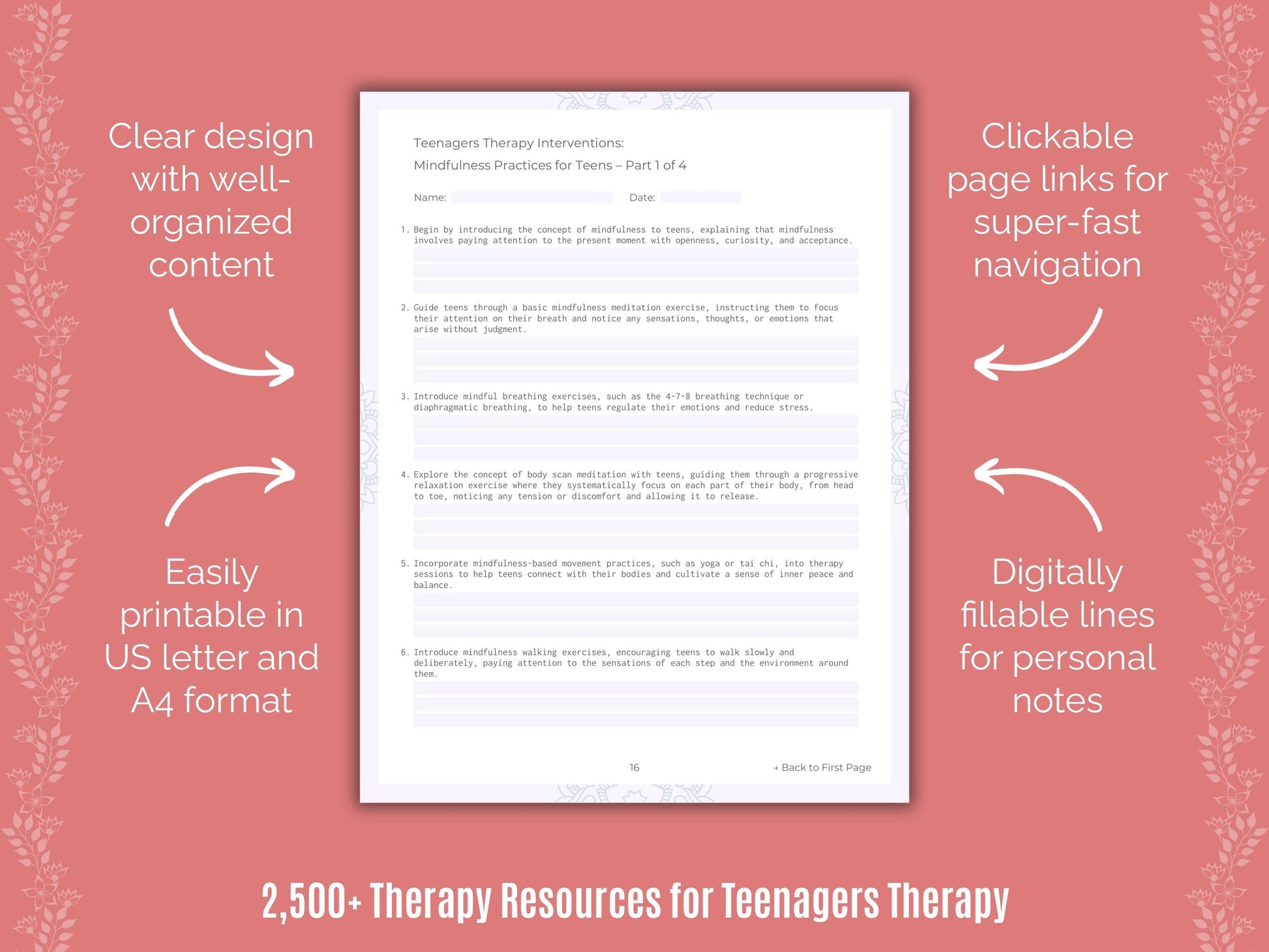 Teenagers Therapy Counselor Cheat Sheets