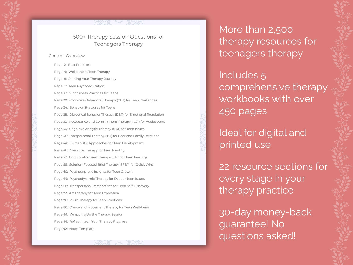 Teenagers Therapy Counseling Templates